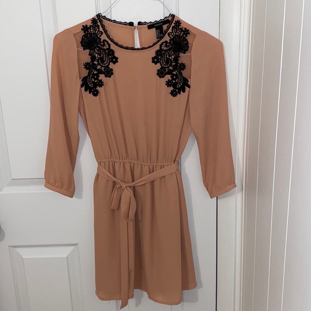 Pink and Black Lace Dress